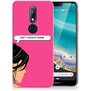 Nokia 7.1 Silicone-hoesje Woman Don't Touch My Phone