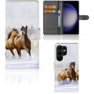 Samsung Galaxy S23 Ultra Telefoonhoesje met Pasjes Paarden