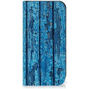 iPhone 15 Pro Book Wallet Case Wood Blue