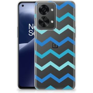OnePlus Nord 2T TPU bumper Zigzag Blauw
