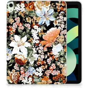 Siliconen Hoesje voor iPad Air (2020/2022) 10.9 inch Dark Flowers