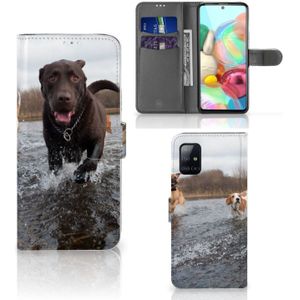 Samsung Galaxy A71 Telefoonhoesje met Pasjes Honden Labrador