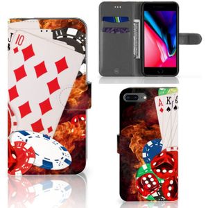 Apple iPhone 7 Plus | 8 Plus Wallet Case met Pasjes Casino