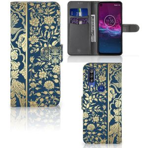 Motorola One Action Hoesje Beige Flowers