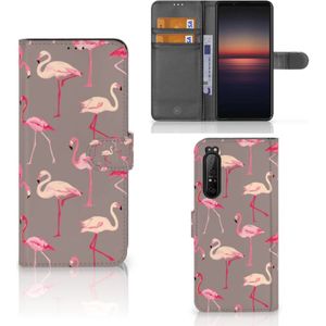 Sony Xperia 1 II Telefoonhoesje met Pasjes Flamingo