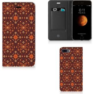 Apple iPhone 7 Plus | 8 Plus Hoesje met Magneet Batik Brown