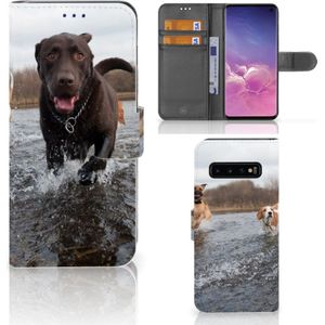 Samsung Galaxy S10 Telefoonhoesje met Pasjes Honden Labrador