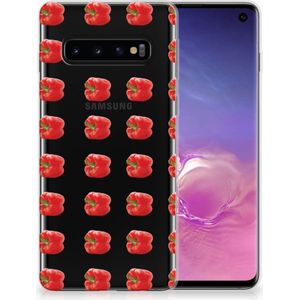 Samsung Galaxy S10 Siliconen Case Paprika Red