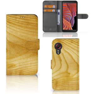 Samsung Galaxy Xcover 5 Book Style Case Licht Hout