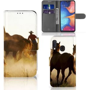 Samsung Galaxy A20e Telefoonhoesje met Pasjes Design Cowboy