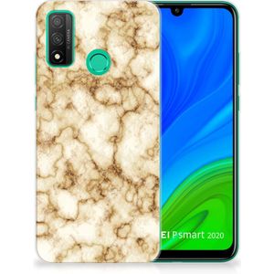 Huawei P Smart 2020 TPU Siliconen Hoesje Marmer Goud