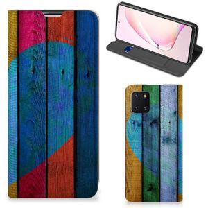 Samsung Galaxy Note 10 Lite Book Wallet Case Wood Heart - Cadeau voor je Vriend