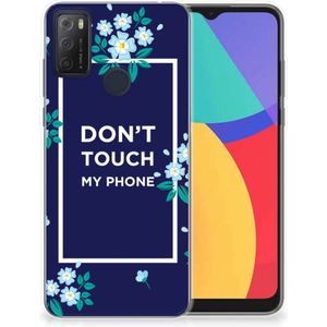 Alcatel 1S (2021) Silicone-hoesje Flowers Blue DTMP