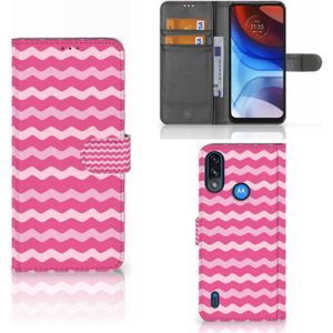 Motorola Moto E7i Power | E7 Power Telefoon Hoesje Waves Pink