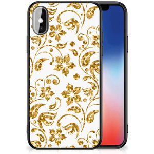 iPhone X | Xs Bloemen Hoesje Gouden Bloemen