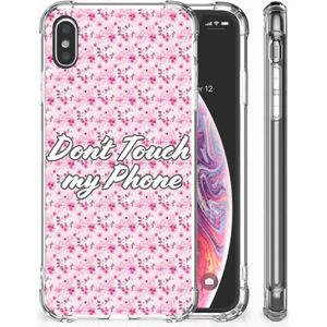 Apple iPhone Xs Max Anti Shock Case Flowers Pink DTMP