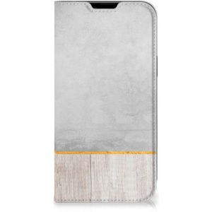 Apple iPhone 14 Plus Book Wallet Case Wood Concrete