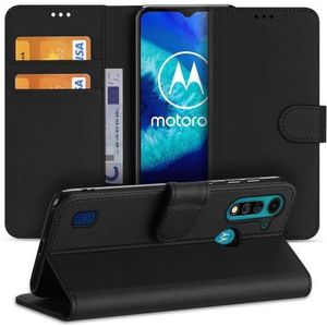Motorola Moto G8 Power Lite Hoesje Zwart met Pasjeshouder