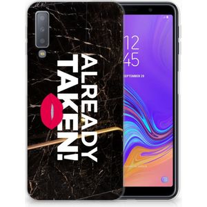 Samsung Galaxy A7 (2018) Siliconen hoesje met naam Already Taken Black