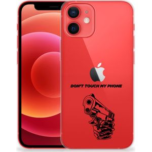 iPhone 12 Mini Silicone-hoesje Gun Don't Touch My Phone