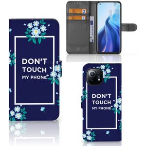 Xiaomi Mi 11 Portemonnee Hoesje Flowers Blue DTMP