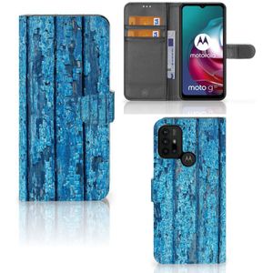 Motorola Moto G10 | G20 | G30 Book Style Case Wood Blue