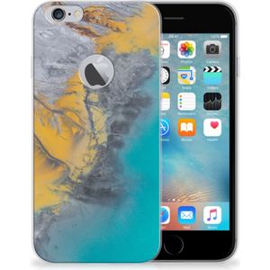 Apple iPhone 6 Plus | 6s Plus TPU Siliconen Hoesje Marble Blue Gold