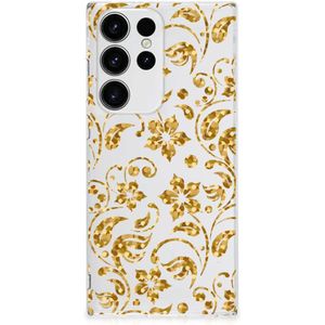 Samsung Galaxy S23 Ultra TPU Case Gouden Bloemen