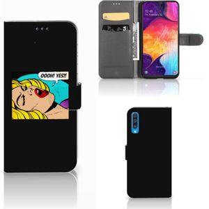 Samsung Galaxy A50 Wallet Case met Pasjes Popart Oh Yes