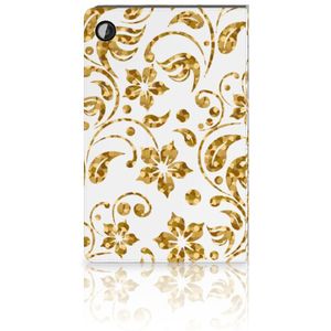 Samsung Galaxy Tab A8 2021/2022 Tablet Cover Gouden Bloemen