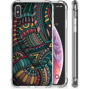 Apple iPhone Xs Max Doorzichtige Silicone Hoesje Aztec