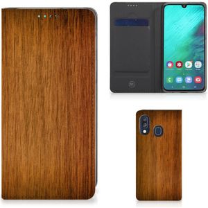 Samsung Galaxy A40 Book Wallet Case Donker Hout