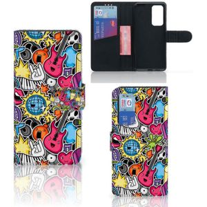 Huawei P40 Wallet Case met Pasjes Punk Rock