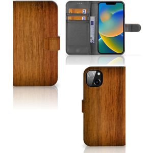 iPhone 14 Plus Book Style Case Donker Hout