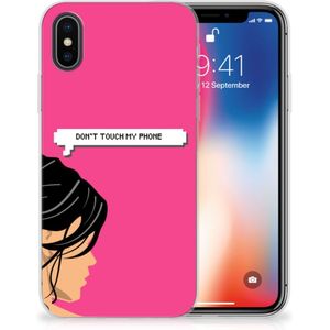 Apple iPhone X | Xs Silicone-hoesje Woman Don't Touch My Phone