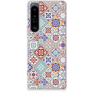 Sony Xperia 1 IV TPU Siliconen Hoesje Tiles Color