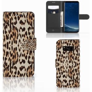 Samsung Galaxy S8 Telefoonhoesje met Pasjes Leopard