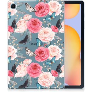 Samsung Galaxy Tab S6 Lite | S6 Lite (2022) Siliconen Hoesje Butterfly Roses