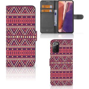 Samsung Galaxy Note 20 Telefoon Hoesje Aztec Paars
