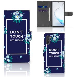 Samsung Galaxy Note 10 Portemonnee Hoesje Flowers Blue DTMP
