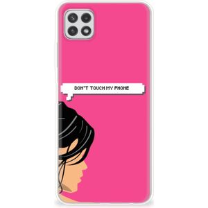 Samsung Galaxy A22 5G Silicone-hoesje Woman Don't Touch My Phone