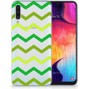 Samsung Galaxy A50 TPU bumper Zigzag Groen