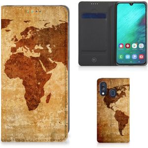 Samsung Galaxy A40 Book Cover Wereldkaart