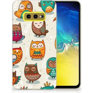 Samsung Galaxy S10e TPU Hoesje Vrolijke Uilen