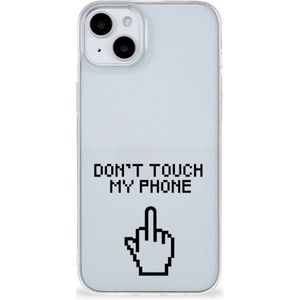 iPhone 15 Silicone-hoesje Finger Don't Touch My Phone
