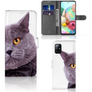 Samsung Galaxy A71 Telefoonhoesje met Pasjes Kat