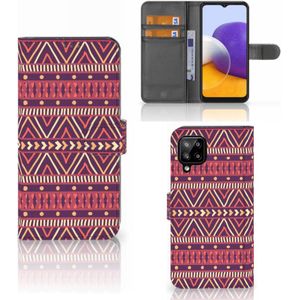 Samsung Galaxy A22 4G | M22 Telefoon Hoesje Aztec Paars
