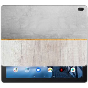 Lenovo Tab E10 Silicone Tablet Hoes Wood Concrete