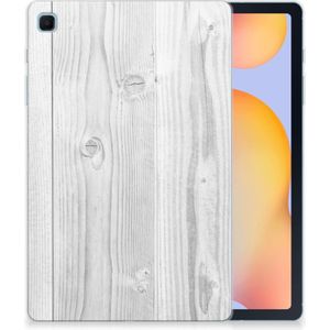 Samsung Galaxy Tab S6 Lite | S6 Lite (2022) Silicone Tablet Hoes White Wood