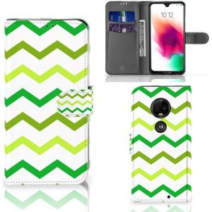 Motorola Moto G7 | G7 Plus Telefoon Hoesje Zigzag Groen